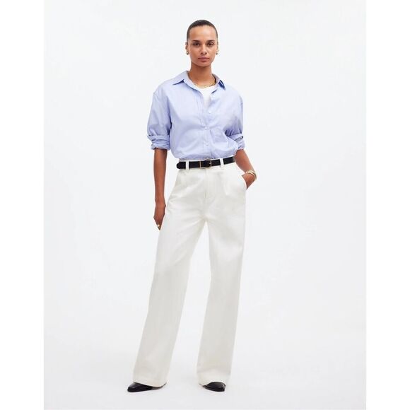 Madewell Denim - Madewell The Harlow Wide-Leg Jean: Airy Denim Edition Tile White Size 30 NWT